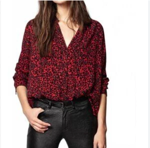 Zadig & Voltaire Shirt Damen XS Leopardenmuster Tink Leo Coeur Bluse Top - Bild 1 von 5
