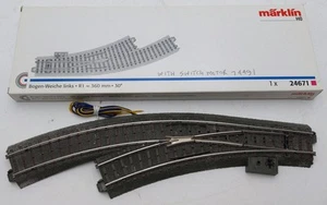 Marklin 24671 HO C Track R1 14-3/16" Radius 30° Left Hand Curved Switch Turnout - Picture 1 of 4