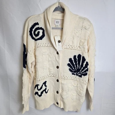 Urban Outfitters BDG Martha Beach Cardigan, Cream, Size Small, NEW $129 MSRP - Image 1 of 4