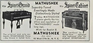 Mathushek Pianos Espineta Gran Gabinete Modelos Vintage Anuncio Impreso 1942 - Imagen 1 de 4