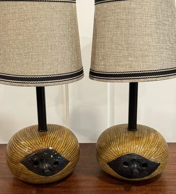 Aldo Londi Bitossi Vintage Ceramic Hedgehog Lamps - Image 1 of 4