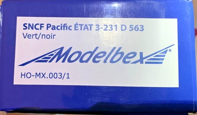 231 pacific ETAT MODELBEX ref HO-MX.003/1 Caisse verte et noire SNCF N°231 D 563 - Photo 1/4