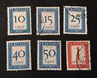 Netherlands Nederland 1947 - 6 used postage due stamps