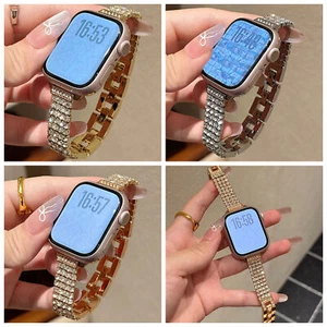 Luxury Bling Crystal Stainless Steel Strap Band For iWatch Series 10/9/1/Ultra - Zdjęcie 1 z 10