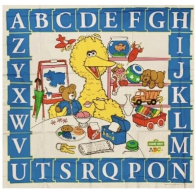Vinyl ABCs Big Bird Sesame Street Play Mess Mat Art by Tom Brannon 45” Sq NEW - Image 1 of 3