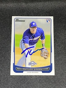 Taylor Green Milwaukee Brewers 2012 Bowman Signed Auto Rookie Card #199 ~ COA - Picture 1 of 3