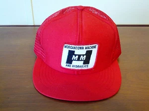 Vintage Snapback Mesh Trucker Hat Morgantown Machine & Hydraulics Red - Picture 1 of 4