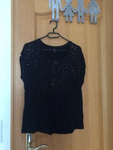 Damen Shirt1/4 Arm schwarz  glitzernde Punkte gebraucht - Bild 1 von 6