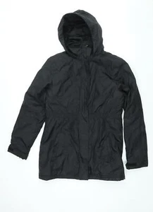 LA Gear Womens Black Parka Coat Size 12 Zip - Embroidered Logo - Picture 1 of 10