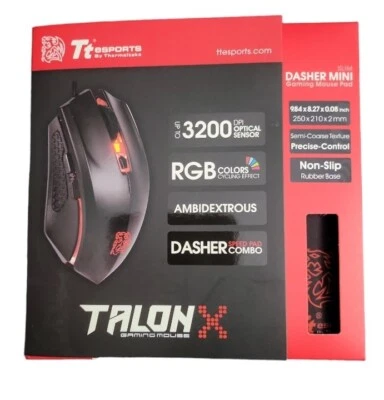 Thermaltake Mouse TT Sports Talon X Optical/OMRON/Black MO-CPC-WDOOBK-01, Mice - Image 1 of 4