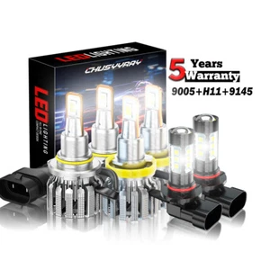 For Ford F 150 2015-2021 6X LED Headlight High/Low +Fog Light Bulbs Combo Kit - Picture 1 of 24