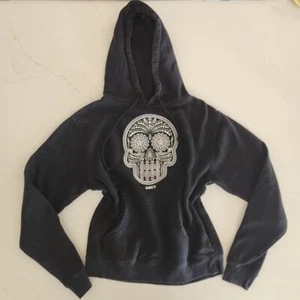 OBEY Sz M Black Skull Logo Hoodie Sweatshirt Pullover Grunge Goth Edgy Witchcore - Picture 1 of 9