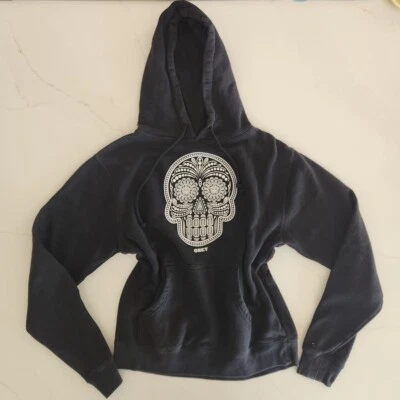 OBEY Sz M Black Skull Logo Hoodie Sweatshirt Pullover Grunge Goth Edgy Witchcore - Image 1 of 4