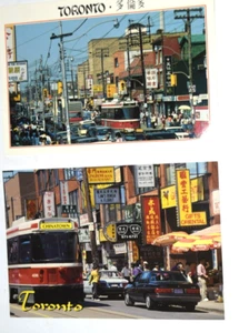 VINTAGE, 2 x CARTOLINE JUMBO CANADA "Centro di Toronto Chinatown", (4,25" x 6,25") - Foto 1 di 4