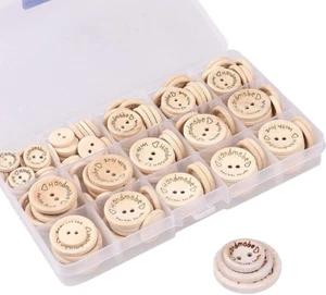 Wooden Buttons for Baby Cardigans 150 Pcs Handmade with Love Natural Wood But... - Picture 1 of 12