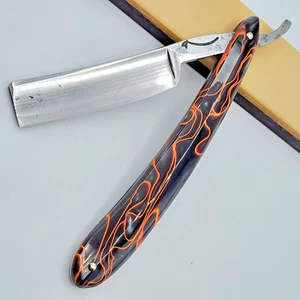 Antique WOSTENHOLM & SON Pipe Razor 6/8+ Custom Acrylester Scales RESTORED HONED - Picture 1 of 12