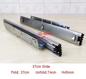 Paar 35-40 mm 3-fach gefaltet Vollverlängerung Kugellager Gleitläufer Drahtkörbe - Bild 1 von 6