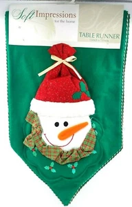 Natco Home Fashions Christmas Holiday Felt Snowman Table Runner 13 x 72" - Picture 1 of 5