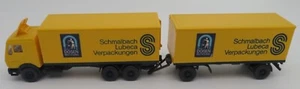 Wiking Ho 1/87 Truck MB Mercedes 1632 Trailer Schmalbach Lubeca #25457 - Picture 1 of 7