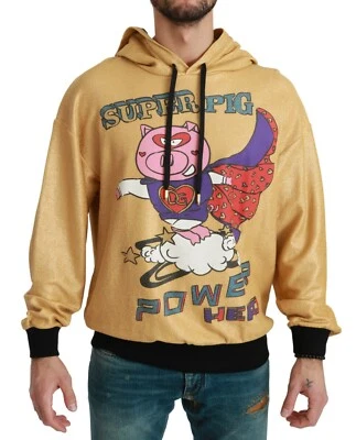 DOLCE & GABBANA Hooded Gold Sweater Pig of the Year IT44 / US34 /XS RRP $900 - Image 1 of 4