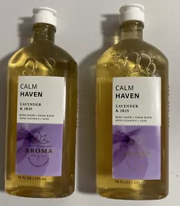 2 Bath & Body Works Calm Haven Lavender & Iris Aromatherapy Body Wash Foam Bath - Picture 1 of 2