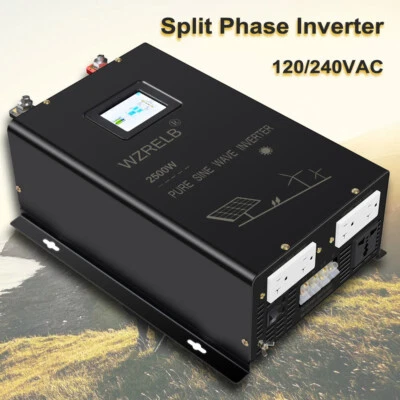 36V 120V 240V Pure Sine Wave Inverter 2500W Split Phase Solar Home System Car RV - Image 1 of 4
