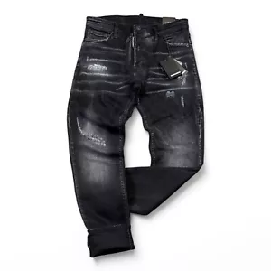 New DSQ2 Cool Guy Ripped Men's Slim Fit Stretchy Washed Black Jeans - Picture 1 of 4
