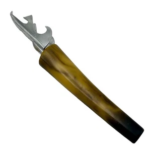 Vintage Bakelite Faux Horn Handle Trav-L-Bar Portable Bottle Opener Home Bar MCM - Picture 1 of 17