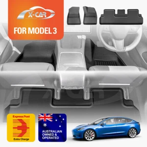 Tesla Model 3 All Weather Anti-Slip XPE Floor Car Mats Carpets Front & Rear Set - Bild 1 von 10