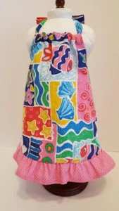 BEACH PRINT RUFFLED HALTER DRESS DOLL CLOTHES FITS 18" AMERICAN GIRL DOLL - Picture 1 of 1