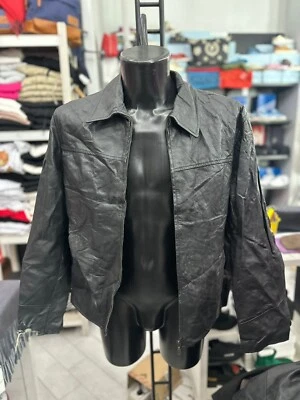 York Leather Jacket Used Man Tg52 Black LLV707 - Image 1 of 4