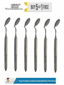 Dental Mouth Mirror Double Sided # 5 (Pack of 6) with Handles by Wise instrument - Picture 1 of 1