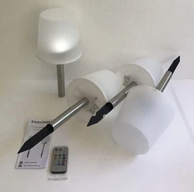 EASYMAXX Solar Leuchte Lampe  Schirm 4er Set Fernbedienung Farbwechsel - Bild 1 von 4
