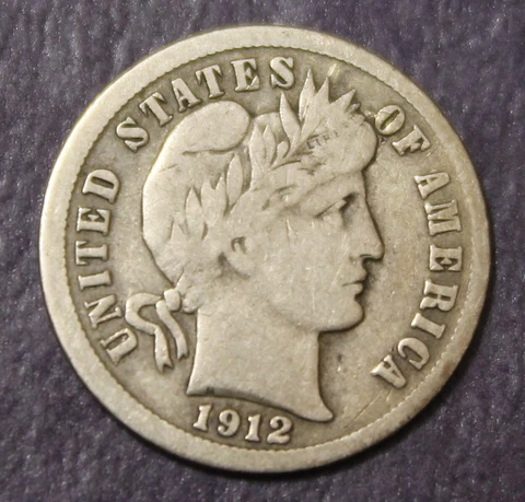 1912 Barber Dime Choice Fine VF.........................Lot 8396 Cover