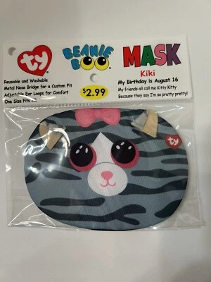 2020 TY Beanie Boo KIKI the Cat Children Mask Reusable Washable - Image 1 of 3