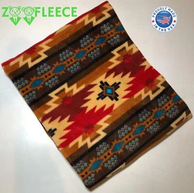 ZooFleece Orange Southwestern Aztec Tribal America Throw Bedding Blanket 60X60"