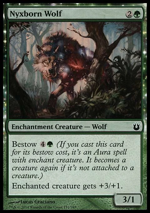 Magic the Gathering MTG Nyxborn Wolf (131) Born of the Gods   LP - Image 1 of 1