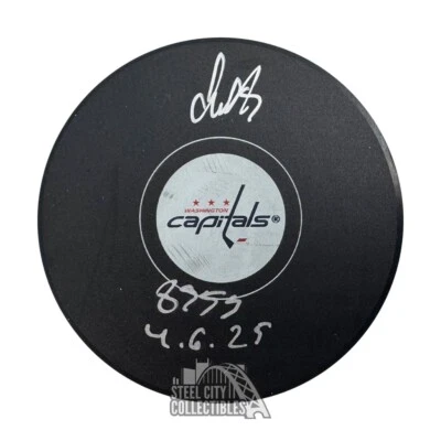 Disco de hockey Alexander Ovechkin 895 goles autografiado por el INSC Washington - fanáticos Foto 1 de 2