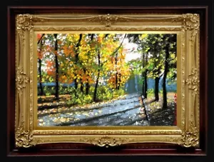 Oil Painting Handmade Arseni ~ Autumn Brightness 6" X 4" NO FRAME USA - Picture 1 of 13