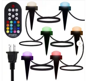 Enbrighten Landscapes Outdoor Mini Path Lights 10’, 6 Lights, 16 Color Changes - Picture 1 of 5