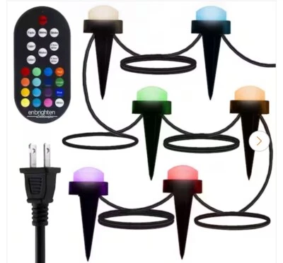 Enbrighten Landscapes Outdoor Mini Path Lights 10’, 6 Lights, 16 Color Changes - Image 1 of 4