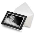 Greetings Card (Black) BW - White Tiger Wild Animal Snow  #39524