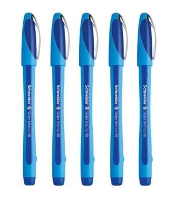 5 x Schneider Kugelschreiber Slider Memo, XB Gelschreiber breit, blau
