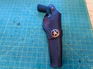 Leather Revolver, Cross Draw Thumb Release 8” Colt Anaconda holster - Picture 1 of 6