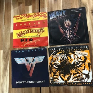 80s Lot 45 Ep 7 Inch Record Singles Van Halen Survivor Heavy Metal - Picture 1 of 4