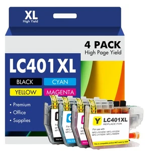 LC401XL LC401 MFC-J1010DW Ink Cartridges for Brother Printer 401XL LC 401 for... - Picture 1 of 7