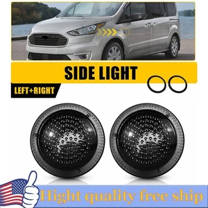 2X Smoke housing Side Marker Repeater Light For 2010-2021 Ford Transit Connect - Picture 1 of 11
