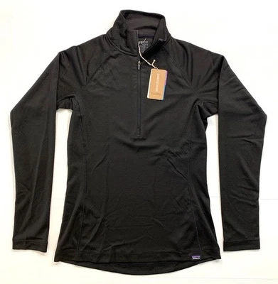 Top para mujer PATAGONIA Capilene peso medio cremallera cuello capa base #44457 NEGRO (NEGRO) Foto 1 de 3