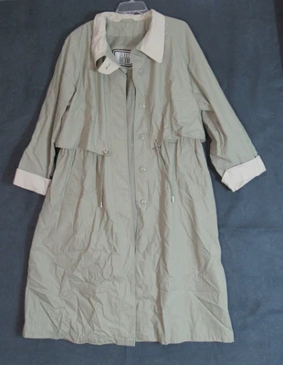 Vintage Fleet Street Rain Coat Womens Size 14 Sea Foam Trench 80s Retro Classy - Image 1 of 4
