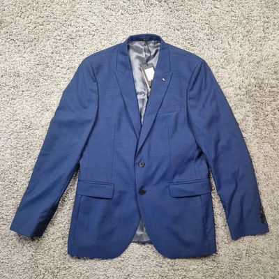 Jaeger Blazer Mens Large 42 Regular Slim Fit Marzotto Wool Blue Jacket BNWT - Image 1 of 4